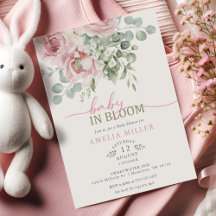 Chá de Bebê Menina Floral Rosa em Aquarela Baby in