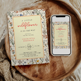 Convites Chá de Bebê Menina Florzinha Selvagem