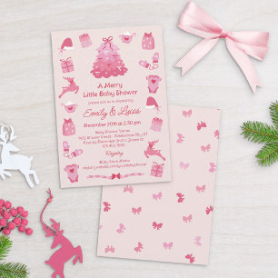 Convites Chá de Bebê Menina Merry Little Coquete com Laços