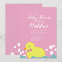 Chá de Bebê Menina Patos Modernos Rosa Amarelo