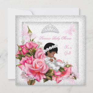 Convites Chá de Bebê Menina Princesa Borboleta Rosa 3