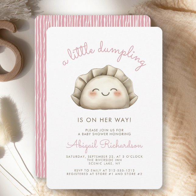 Convites Chá de Bebê Menina Rosa Pequena e Fofa (Criador carregado)