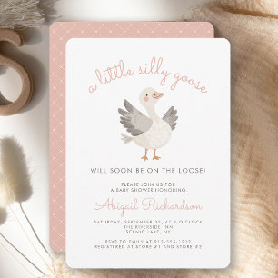 Convites Chá de Bebê Menina Rosa Silly Goose