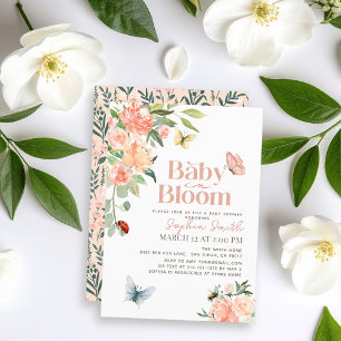 Convites Chá de Bebê Menina Rosas e Borboletas Baby in Bloo