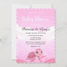 Chá de Bebê Menina Tartaruga Marinha Rosa Fofa