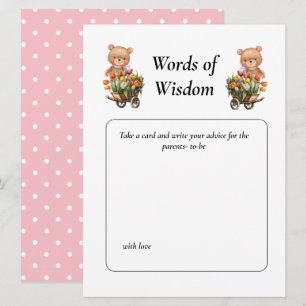 Convites Chá de Bebê Menina Teddy Floral