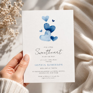 Convites Chá de Bebê Menino Azul Poeirento Little Sweethear