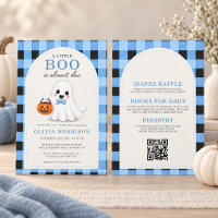 Chá de Bebê Menino Boo Fantasma Arco Azul Código Q