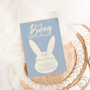 Convites Chá de Bebê Menino Bunny Azul Moderno