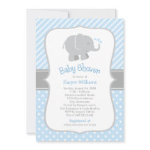 Chá de Bebê Menino Elefante Azul Moderno