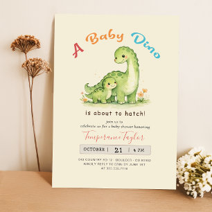Convites Chá de Bebê Menino Lindos Dinossauros Prestes a Na