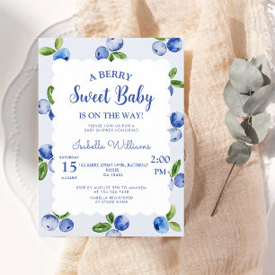 Convites Chá de Bebê Menino Mirtilo Berry Sweet