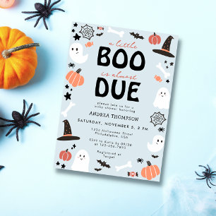 Convites Chá de Bebê Menino O Pequeno Halloween Está Quase