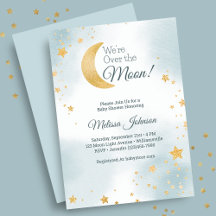 Chá de Bebê Menino Sweet Blue Estamos Acima da Lua