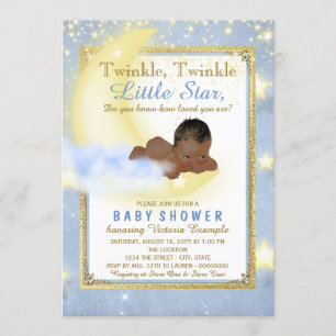 Convites Chá de Bebê Menino Twinkle Twinkle Little Star