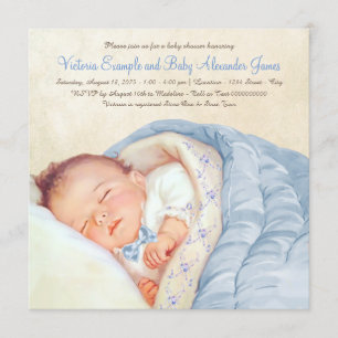 Convites Chá de Bebê Menino Vintage