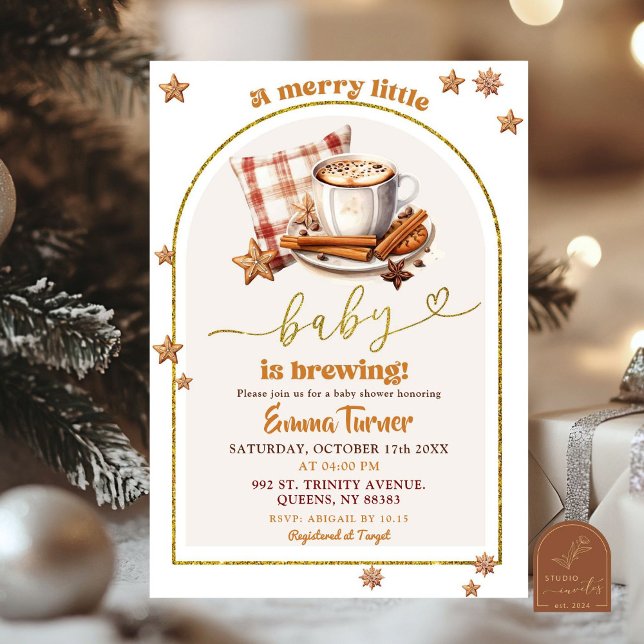 Convites Chá de Bebê Merry Little Baby Café de Inverno (Criador carregado)