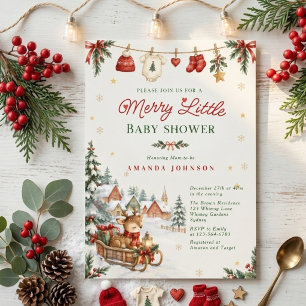 Convites Chá de Bebê Merry Little Clothline Natal