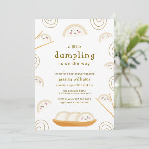 Convites Chá de Bebê Minimal Kawaii Boho Bao Dumpling
