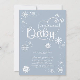 Convites Chá de Bebê Minimalista Baby É Frio Menino