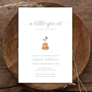 Convites Chá de Bebê Minimalista Boho Little Sprout Garden