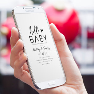 Convites Chá de Bebê Minimalista Moderno