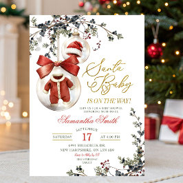 Convites Chá de Bebê Minimalista Natalino Santa Baby