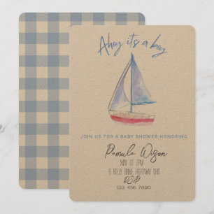 Convites Chá de bebê minimalista para menino