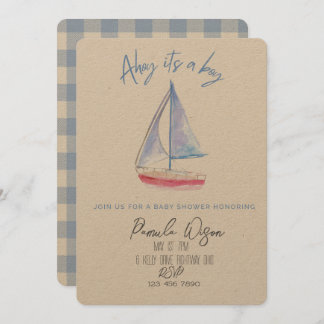 Convites Chá de bebê minimalista para menino