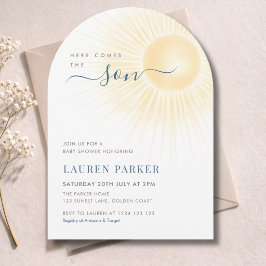 Convites Chá de Bebê Moderno para Menino Aqui Vem o Filho