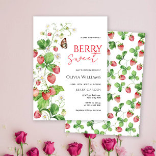 Convites Chá de Bebê Morango Doce Berry
