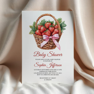 Convites Chá de Bebê Morango Doce Fruta