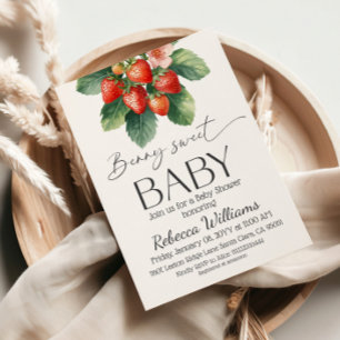 Convites Chá de Bebê Morango Fresco do Mercado Baby Shower
