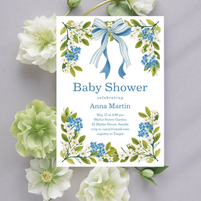 Convites Chá de Bebê Nantucket Florals (Criador carregado)