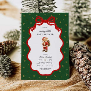 Convites Chá de Bebê Natal Feliz Ursinho