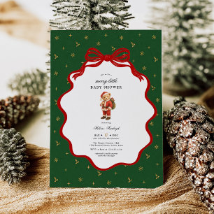 Convites Chá de Bebê Natal Feliz Ursinho