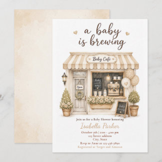 Convites Chá de Bebê Neutro Café Brewing