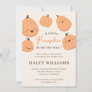 Convites Chá de Bebê Neutro Cute Pumpkin Fall