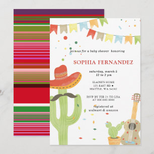 Convites Chá de Bebê Neutro Festa Mexicana