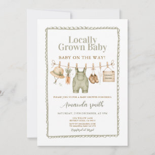 Convites Chá de Bebê Neutro Localmente Cultivado