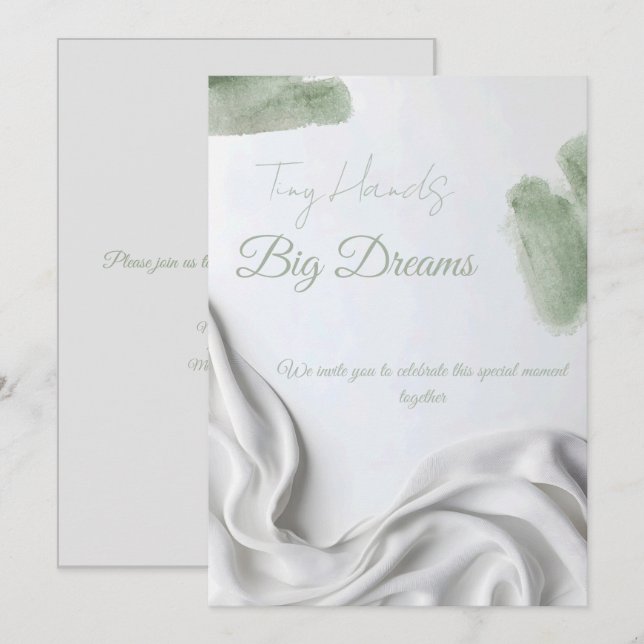 Convites Chá de Bebê Neutro Moderno (Frente/Verso)