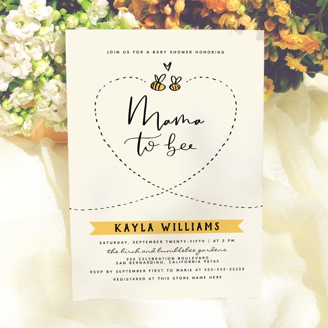 Convites Chá de Bebê Neutro Rustic Mama To Bee (Criador carregado)