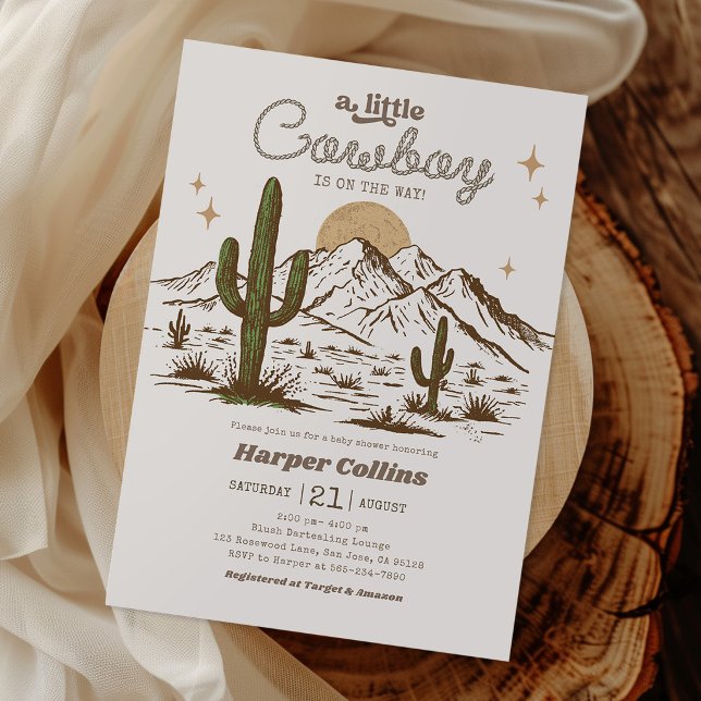 Convites Chá de Bebê no Estilo Western Cowboy (Criador carregado)