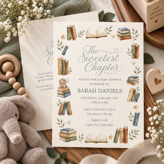 Convites Chá de Bebê O Capítulo Mais Doce Tema de Livro