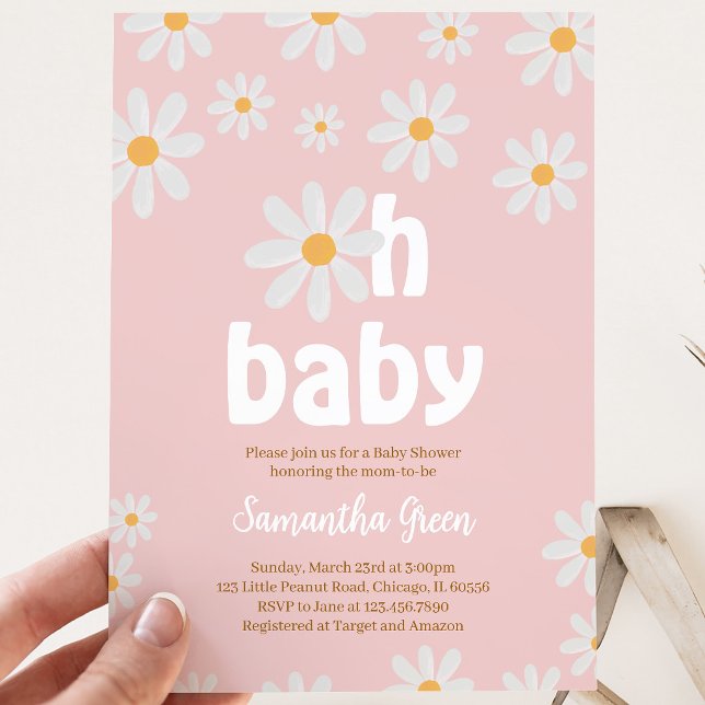 Convites Chá de Bebê Oh Baby Daisy (Criador carregado)