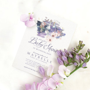 Convites Chá de Bebê País das Maravilhas Mágico Alice no Pa