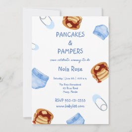 Convites Chá de bebê Pancakes e Pampers