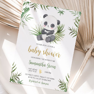 Convites Chá de Bebê Panda Bambu