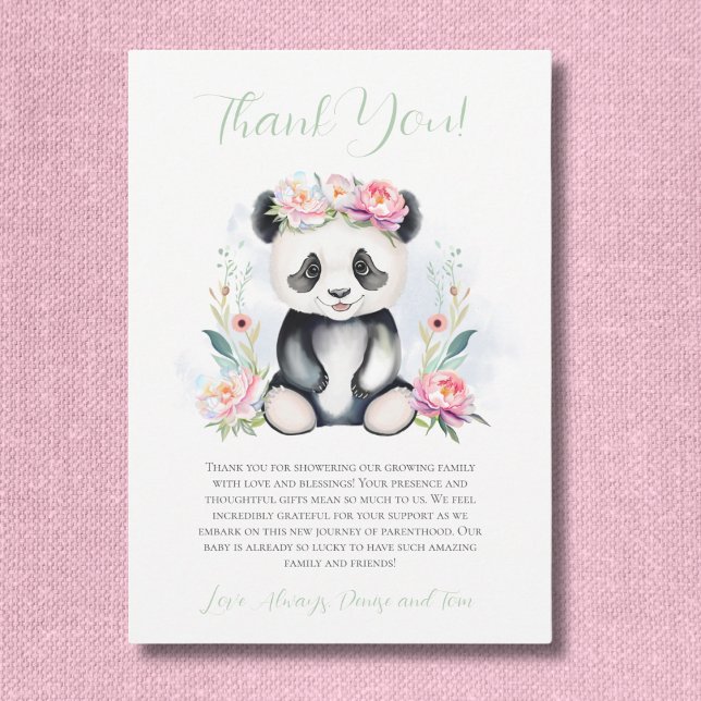 Convites Chá de Bebê Panda Bebê Peônias Selva (Criador carregado)