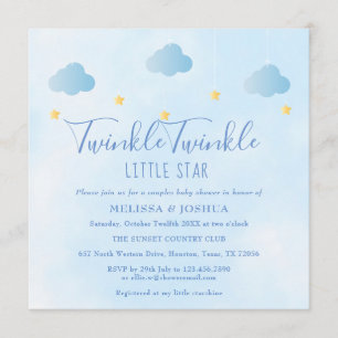 Convites Chá de Bebê para Casais Twinkle Twinkle Little Sta